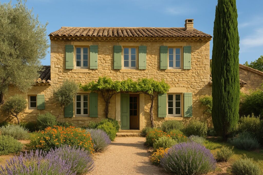 maison provençale avec un jardin fleuri