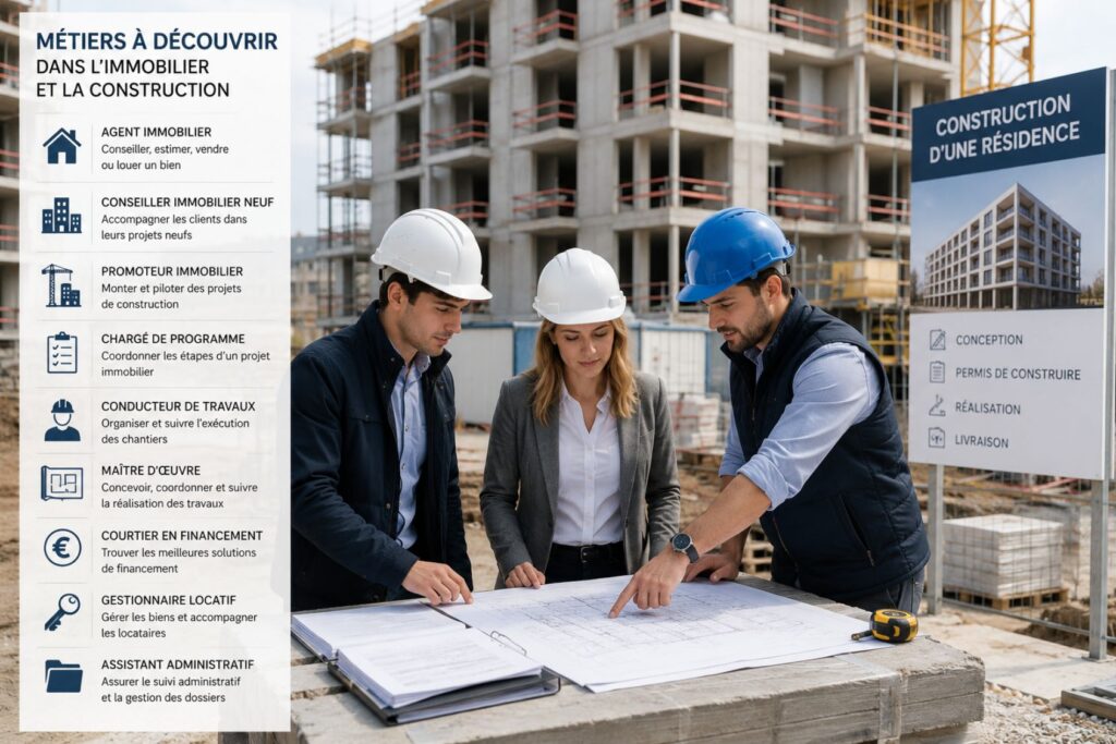 métiers dans l'immobilier et la construction