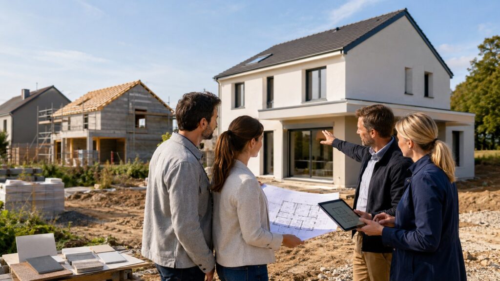 Scène réaliste liée à 10 constructeurs de maisons à comparer en France en 2025