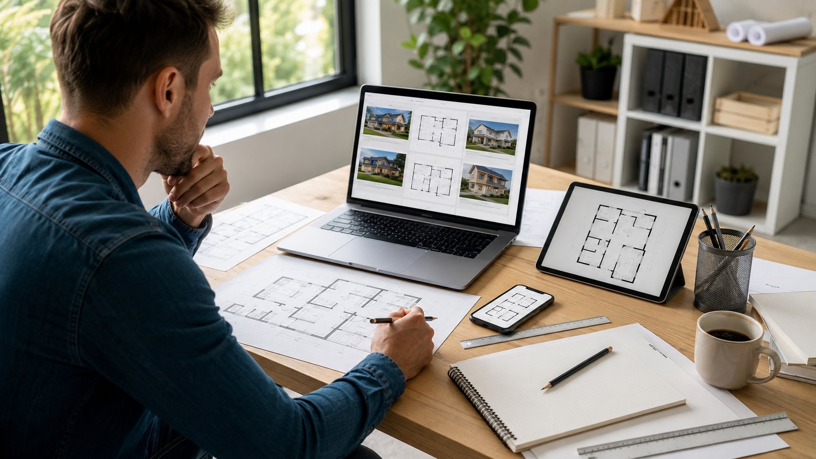 Scène réaliste liée à 10 sites de plans de maison gratuits : avantages et limites