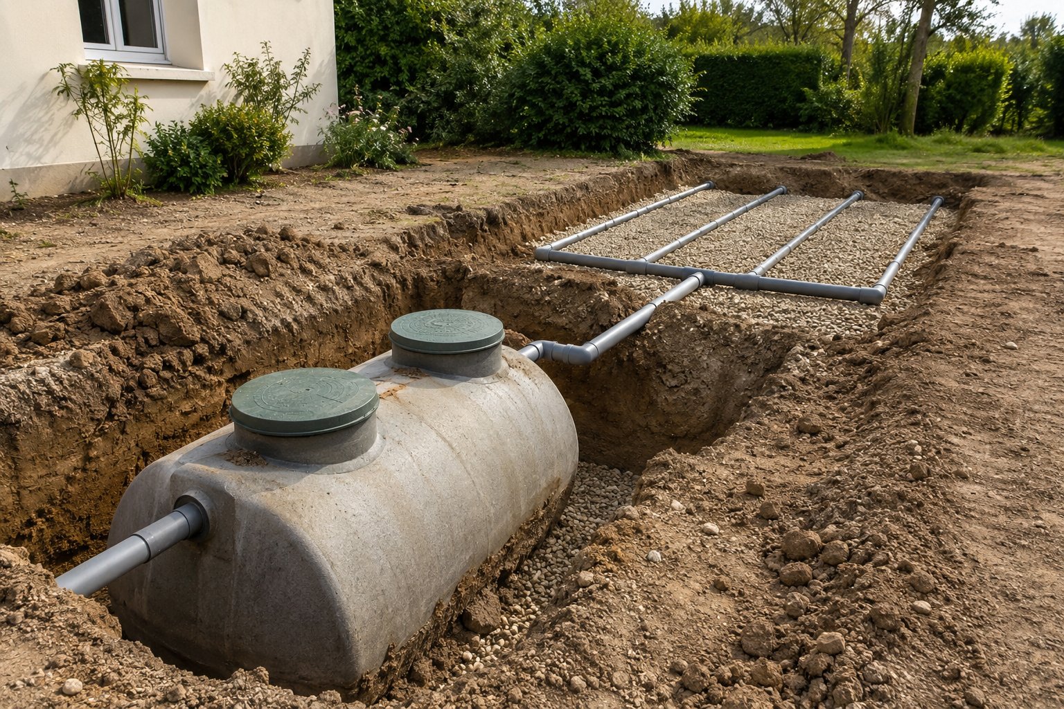 Scène réaliste liée à Fosse septique : comprendre, installer et entretenir