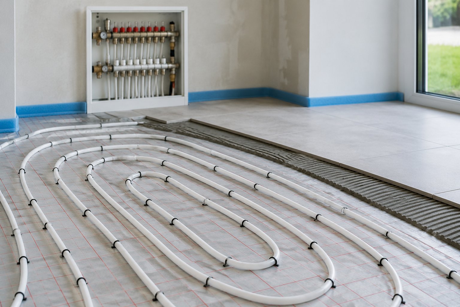Scène réaliste liée à Plancher chauffant : fonctionnement, types et pose expliqués