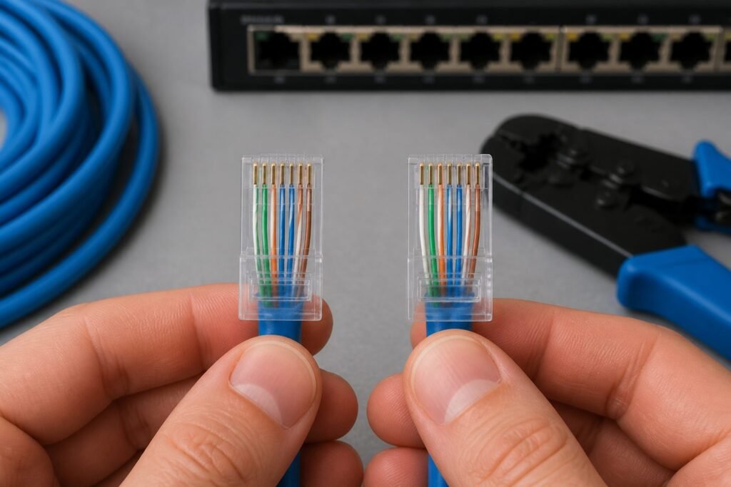Illustration de Branchement RJ45 : choisir T568A ou T568B