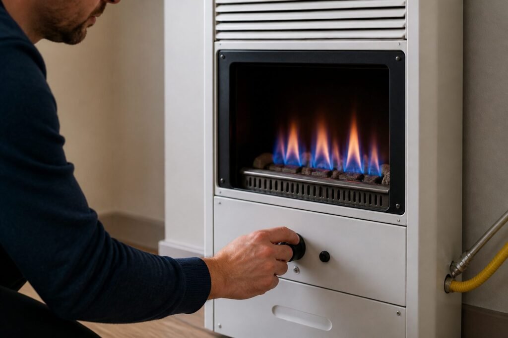 Illustration de Allumer un chauffage au gaz : étapes et sécurité