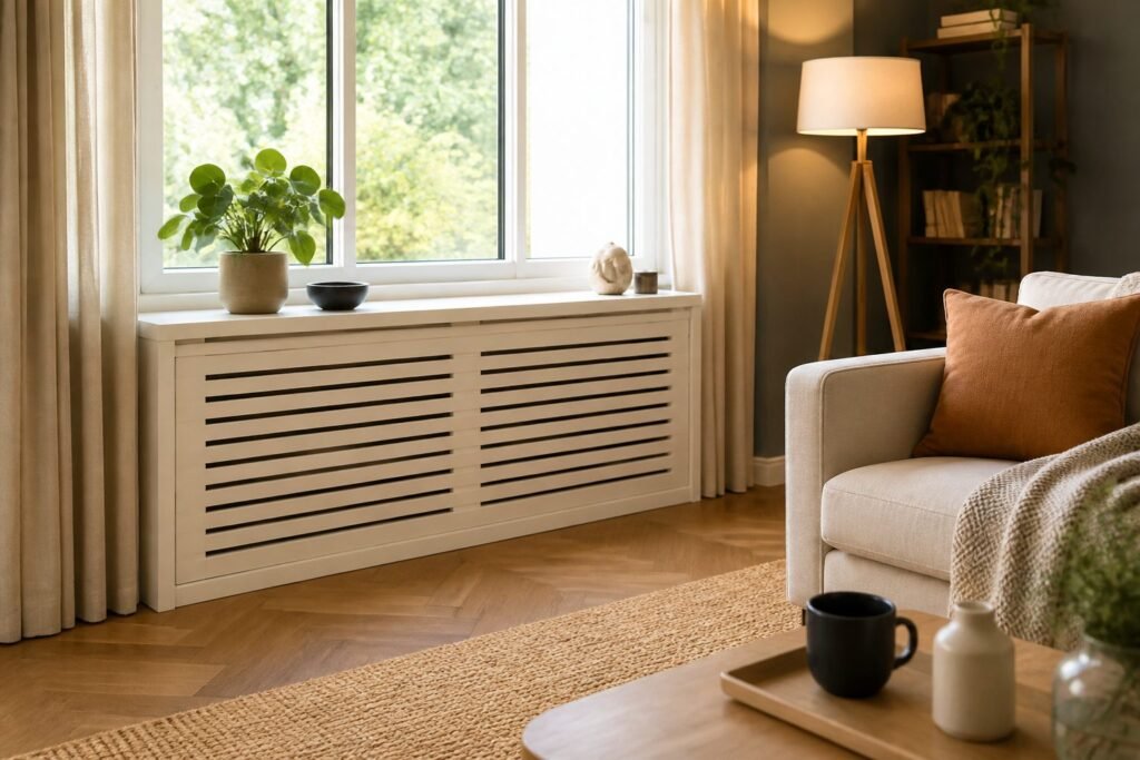 Illustration de Cacher un radiateur sans perdre de chaleur : 8 idées