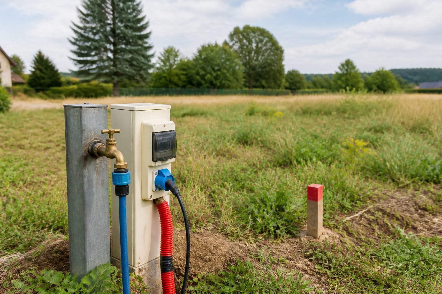 Illustration de Terrain non constructible : eau et électricité ?