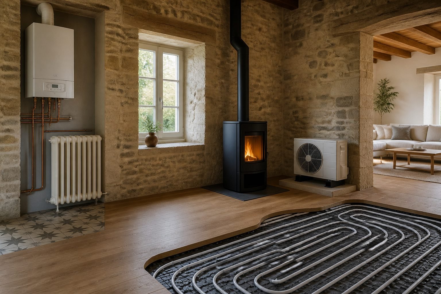 Illustration de Maison ancienne : quel chauffage choisir ?