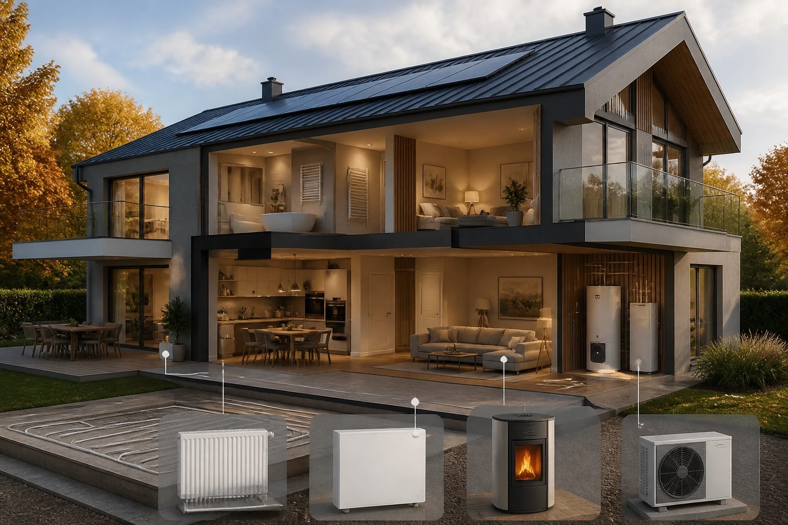 Illustration de Chauffage d’une maison de 200 m² : que choisir ?
