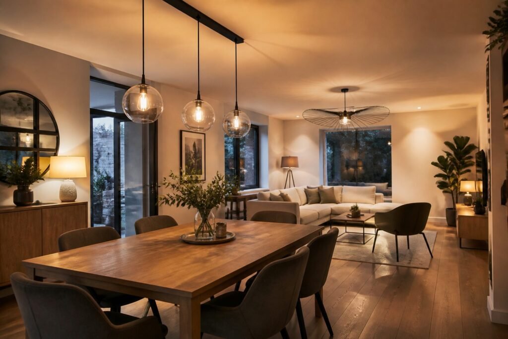 Illustration de Quel luminaire pour un salon-salle à manger ?