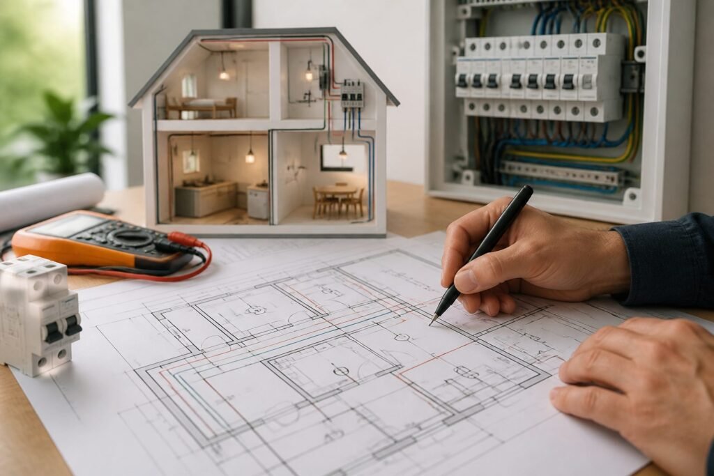Illustration de Schéma électrique maison : quoi dessiner et vérifier